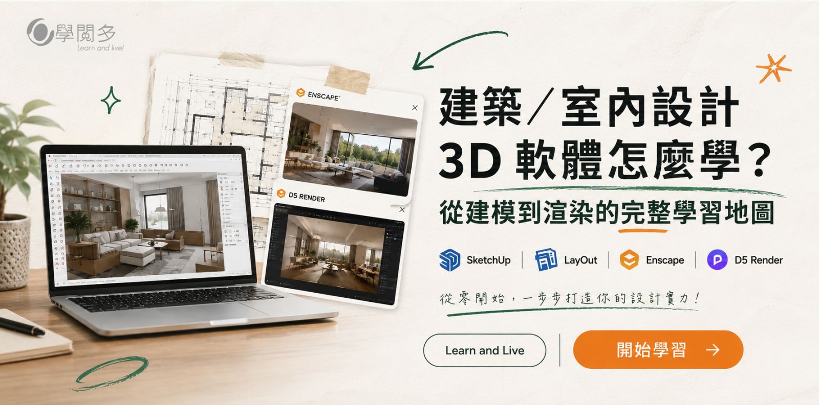 室內設計與建築軟體學習地圖