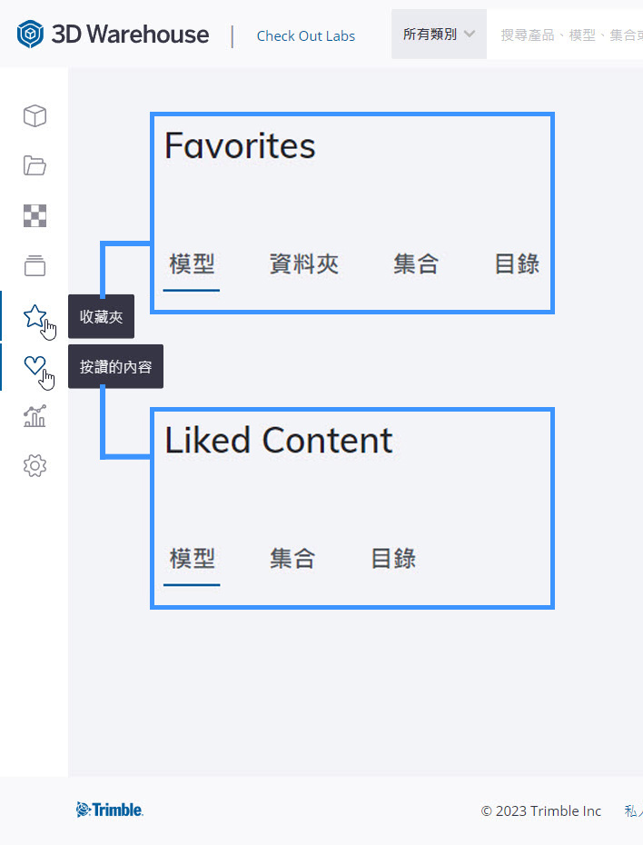 收藏夾與按讚的內容