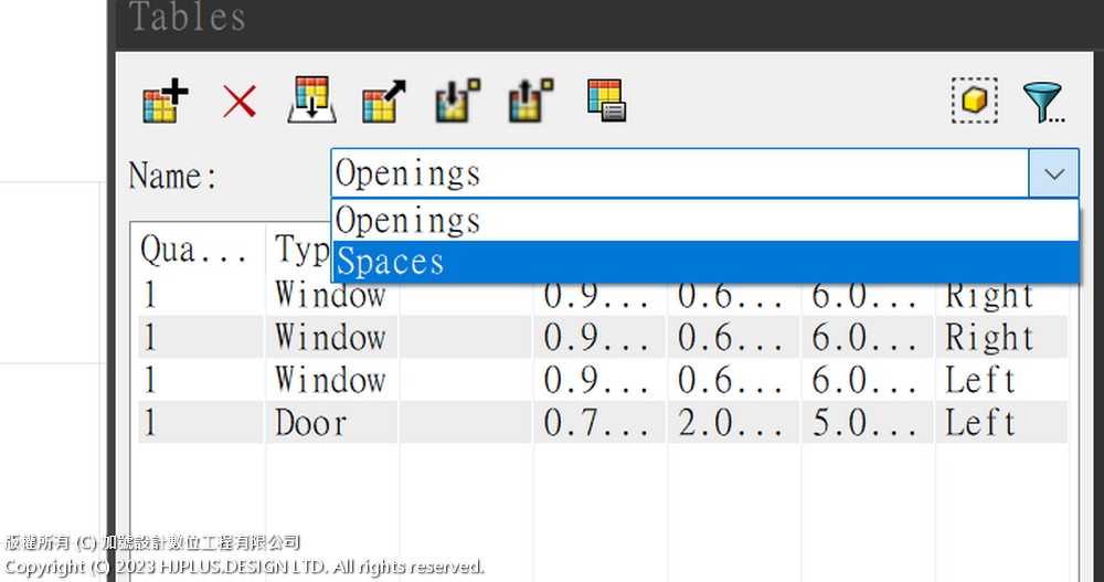 VisualARQ3明細表列表